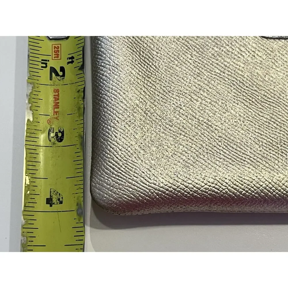 Coach Gold Wristlet Shimmer Glam Small Flat Clutch 6”X4”Party